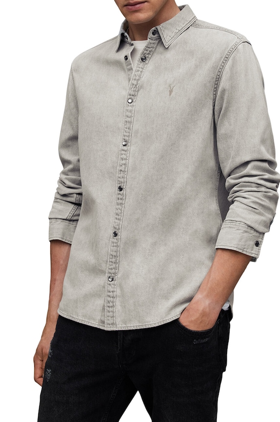 Ruházat AllSaints farmering GLEASON LS SHIRT M165SB szürke