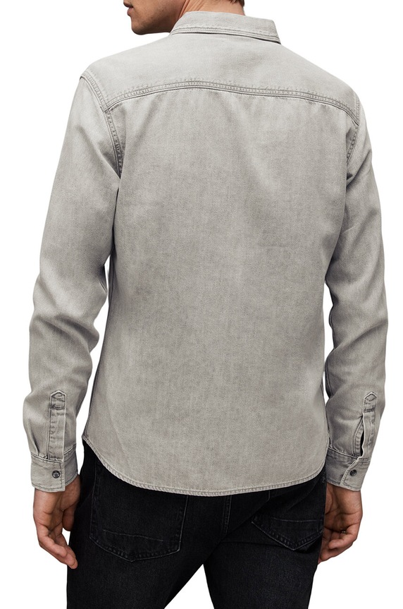AllSaints farmering GLEASON LS SHIRT szürke M165SB