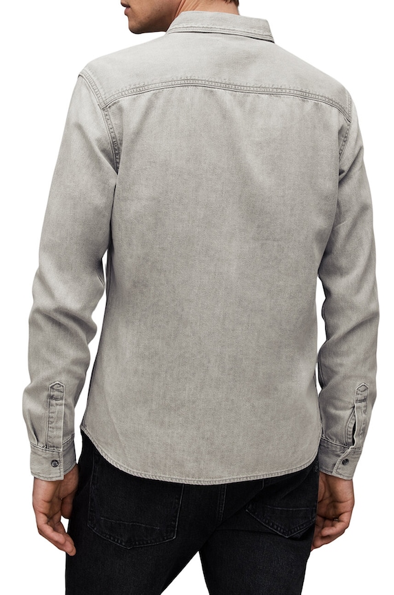AllSaints farmering GLEASON LS SHIRT szürke M165SB