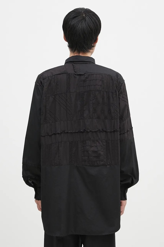 Одежда Хлопковая рубашка Engineered Garments Combo Short Collar 24F1A017 чёрный