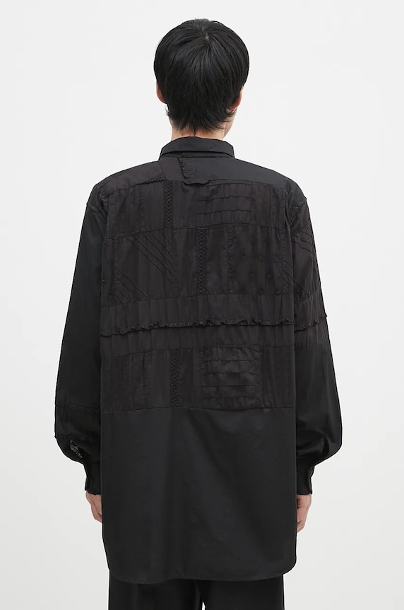 Одежда Хлопковая рубашка Engineered Garments Combo Short Collar 24F1A017 чёрный