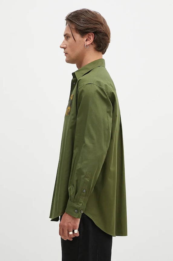 Undercover koszula bawełniana Shirt UC2D4401.3 zielony AW24