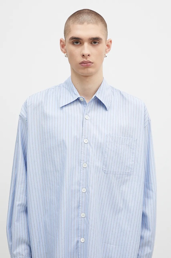 Our Legacy camicia in cotone Borrowed Shirt blu M4242BBD