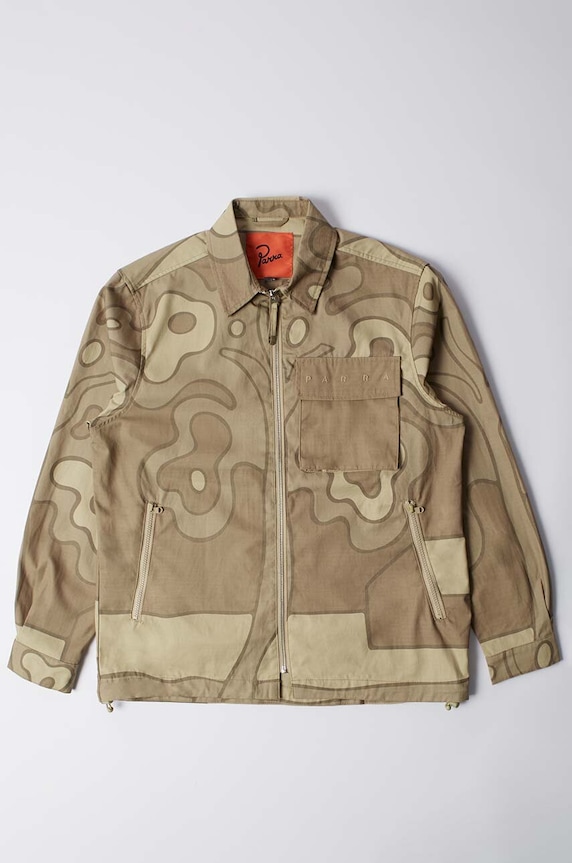 by Parra cotton shirt Fruit Tree Camo Shirt classic beige 52230