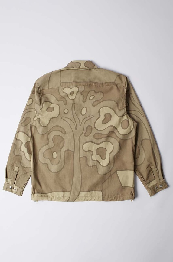 by Parra cotton shirt Fruit Tree Camo Shirt 52230 beige AW24