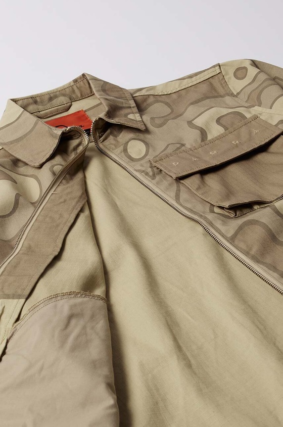 by Parra cotton shirt Fruit Tree Camo Shirt beige 52230