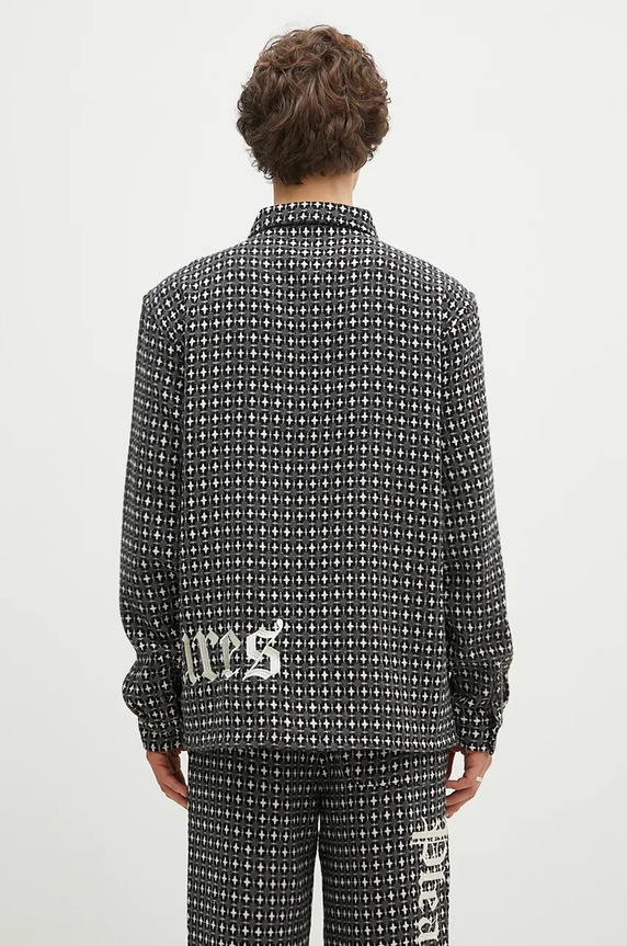 Oblečení Košile s příměsí vlny PLEASURES Cross Work Shirt P24F036 šedá
