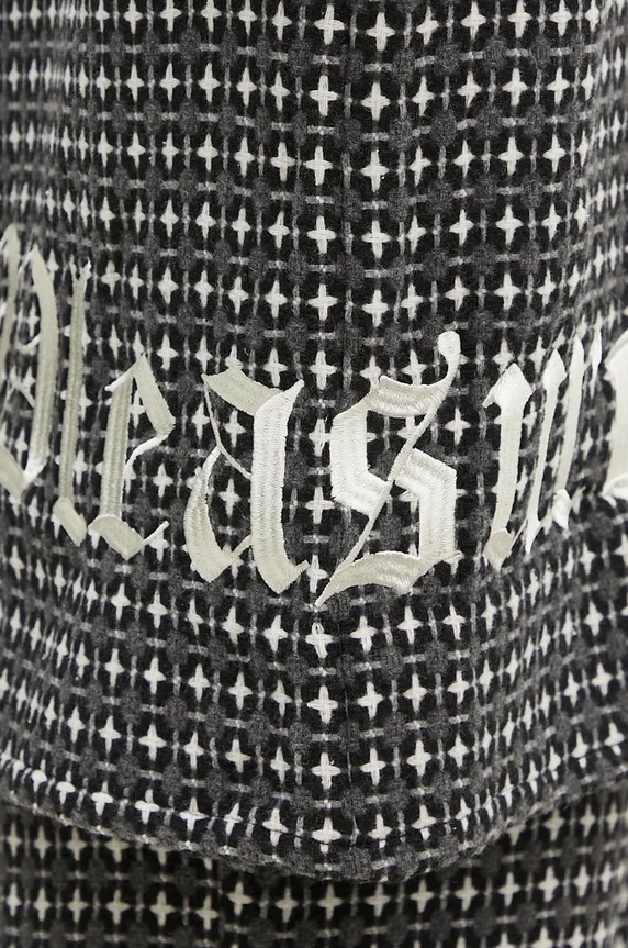Košile s příměsí vlny PLEASURES Cross Work Shirt šedá P24F036