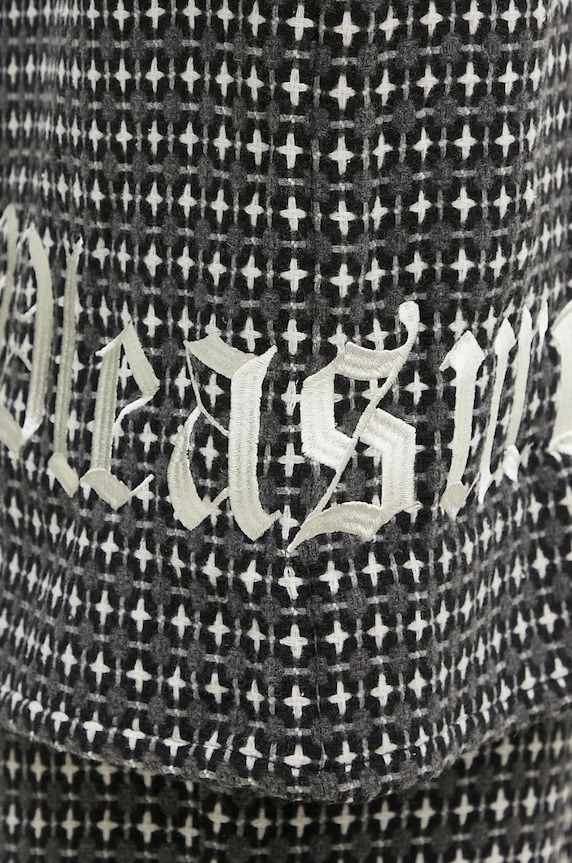 Košile s příměsí vlny PLEASURES Cross Work Shirt šedá P24F036