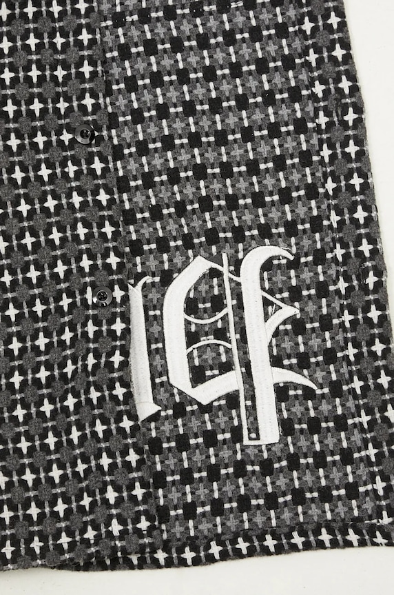 Košile s příměsí vlny PLEASURES Cross Work Shirt P24F036 šedá
