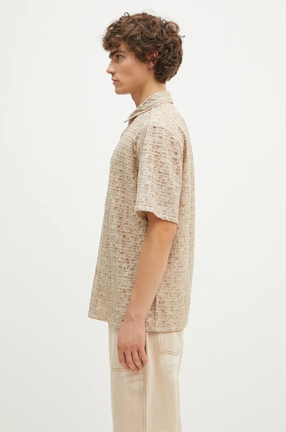 PLEASURES shirt Lacy Button Down P24F050 beige AW24