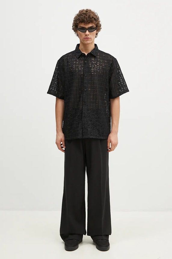 PLEASURES shirt Lacy Button Down P24F050 black