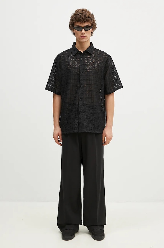 PLEASURES shirt Lacy Button Down P24F050 black
