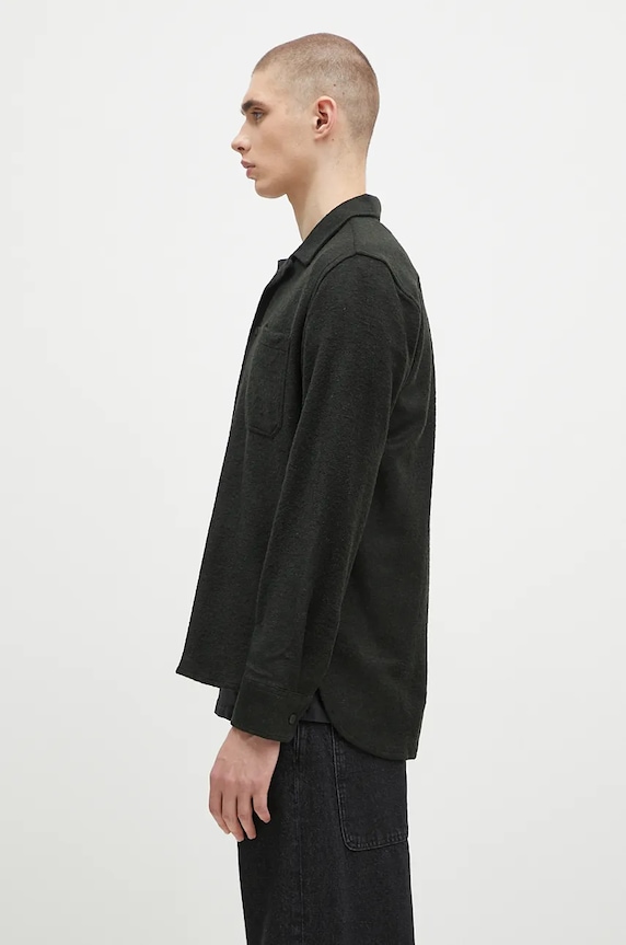 Universal Works cămașă din lână 31566.FOREST verde AW24