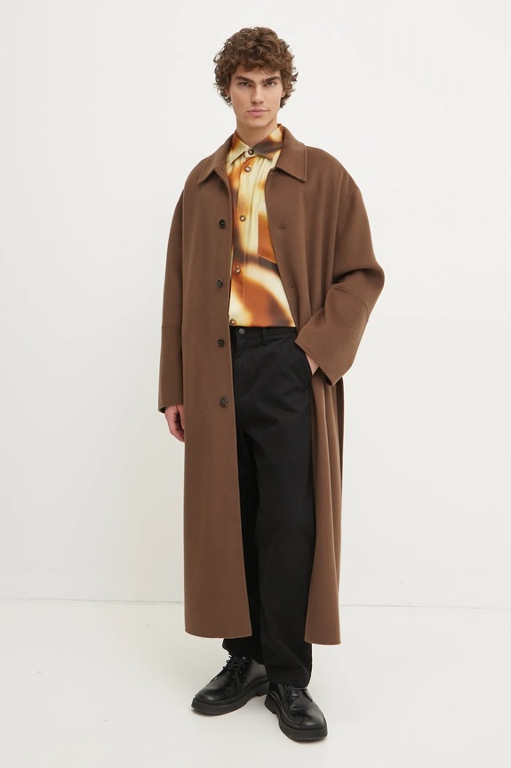 Nanushka koszula jedwabna SEBAS NM24FWSH04717 żółty AW24