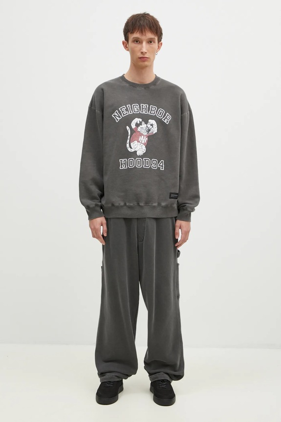 NEIGHBORHOOD cotton sweatshirt Pigment Dyed Sweat Shirt Longsleeve 242UNNH.CSM01 gray
