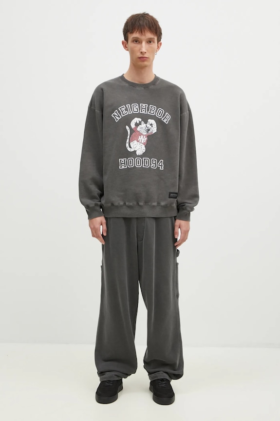 NEIGHBORHOOD cotton sweatshirt Pigment Dyed Sweat Shirt Longsleeve 242UNNH.CSM01 gray