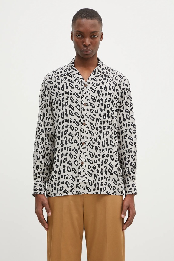 Košile Wacko Maria Hawaiian Shirt L/S regular šedá 24FW.WMS.HI01
