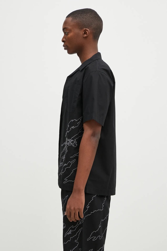 Maharishi cotton shirt Dpm: Sparse Bonsai Camo Shirt 5336.BLACK black AW24