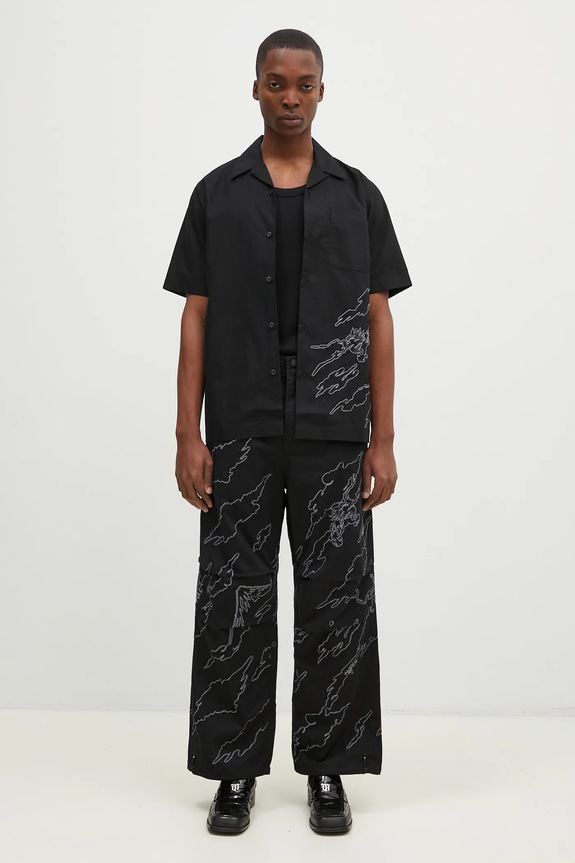 Maharishi cotton shirt Dpm: Sparse Bonsai Camo Shirt 5336.BLACK black