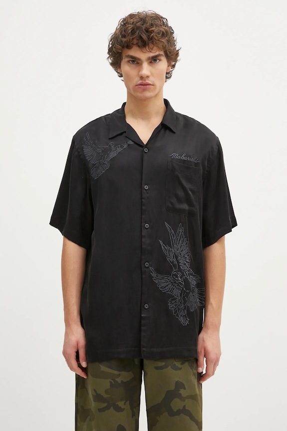 Maharishi koszula Peace Dove Embroidered Shirt regular czarny 5326.BLACK