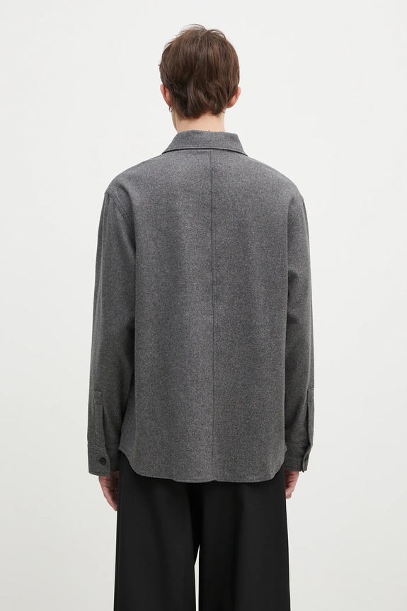 Oblečení Vlněná košile Maison Kitsuné Overshirt MM00401WT0032 šedá