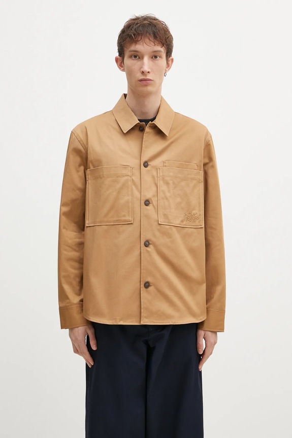 Maison Kitsuné kurtka koszulowa Overshirt bez kaptura beżowy MM00401WW0078
