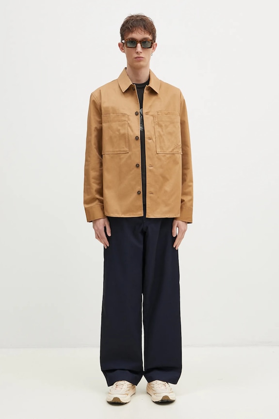 Maison Kitsuné kurtka koszulowa Overshirt MM00401WW0078 beżowy