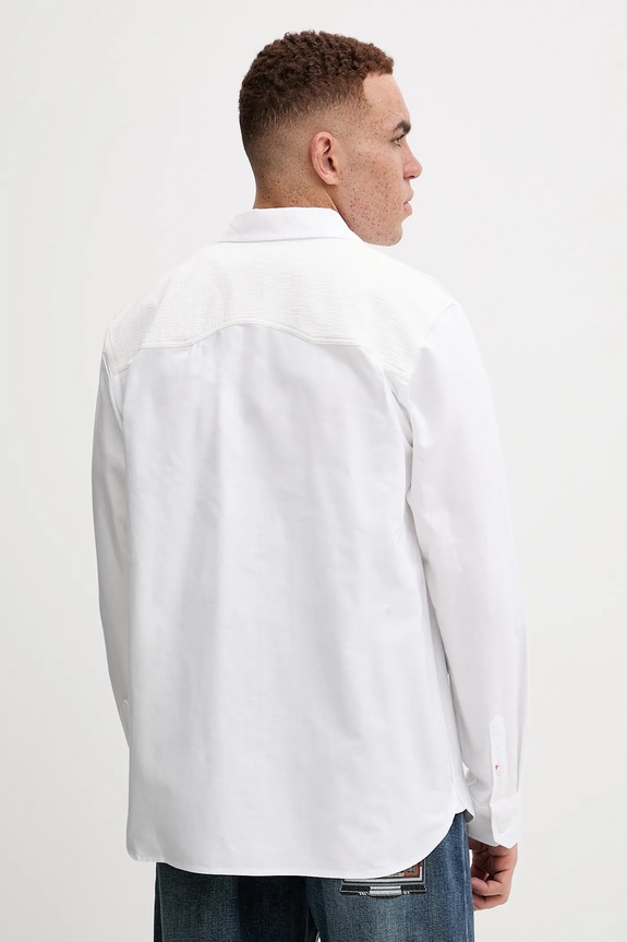 Abbigliamento Evisu camicia in cotone Evisu Logos & Wave Emb 2EAHTM4SL7040 bianco
