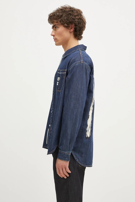 Дънкова риза Evisu Daicock Printed 2EAHTM4DL1031 тъмносин AW24