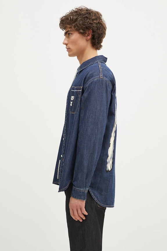 Дънкова риза Evisu Daicock Printed 2EAHTM4DL1031 тъмносин AW24