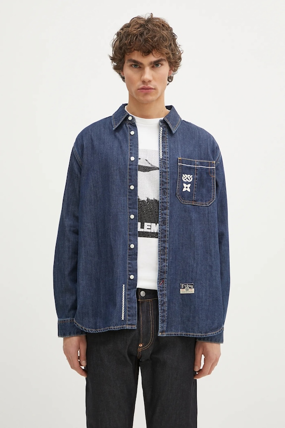 Дрехи Дънкова риза Evisu Daicock Printed 2EAHTM4DL1031 тъмносин