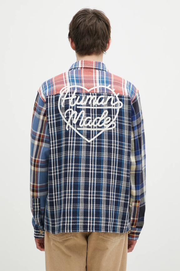 Îmbrăcăminte Human Made camasa Crazy Check Longsleeve Shirt HM28SH014 albastru