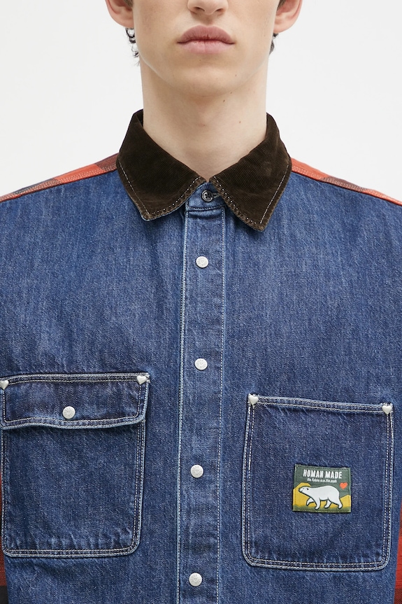 Риза Human Made Scout Shirt син HM28SH015
