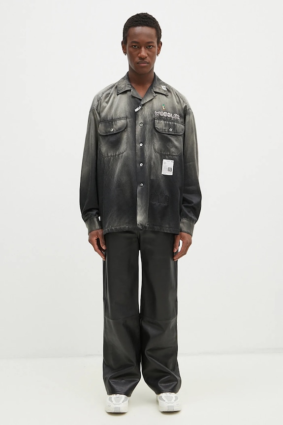 Рубашка Maison MIHARA YASUHIRO Bleached Longsleeve Satin Shirts J13SH183