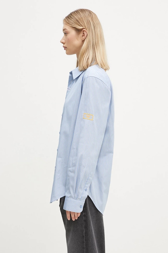 Хлопковая рубашка Martine Rose Classic Shirt голубой 401WS02509