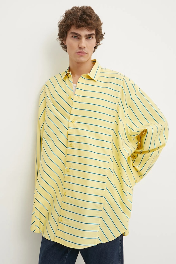 Βαμβακερό πουκάμισο Sunnei RTWXSHR012 κίτρινο AW24