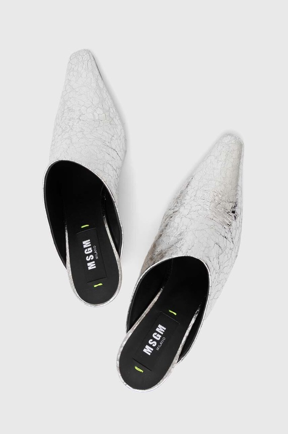 Kožené šľapky MSGM 3741MDS716.905.90 strieborná