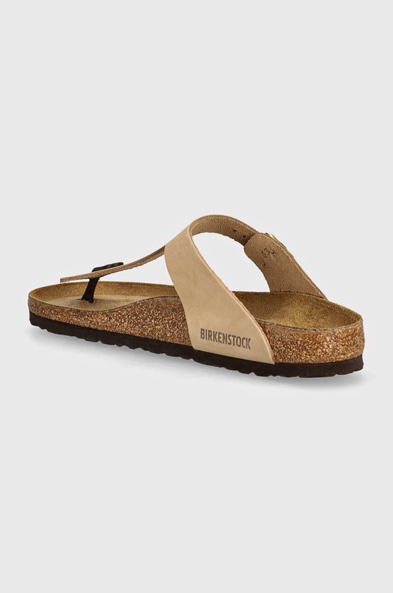 Obuwie Birkenstock japonki nubukowe Gizeh SFB 1019014 beżowy