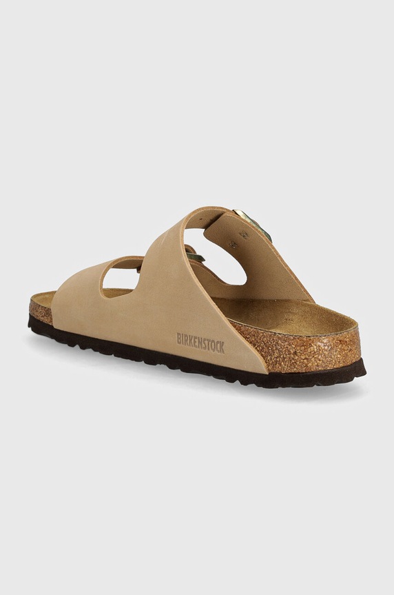Obuwie Birkenstock klapki nubukowe Arizona SFB 1019016 beżowy