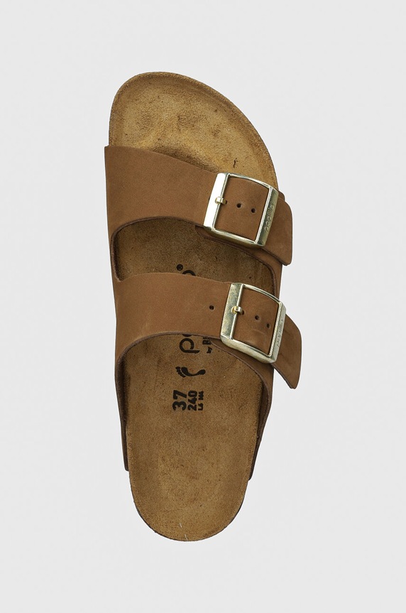 Шлепанцы из нубука Birkenstock Arizona Platform Flex Birkenstock x Papillio коричневый 1028366