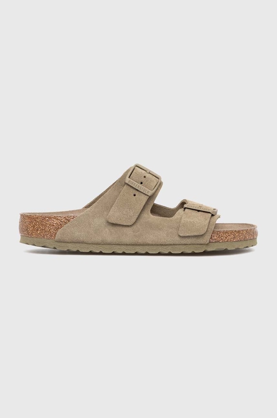 Semišové pantofle Birkenstock Arizona SFB 1019045 zelená SS25