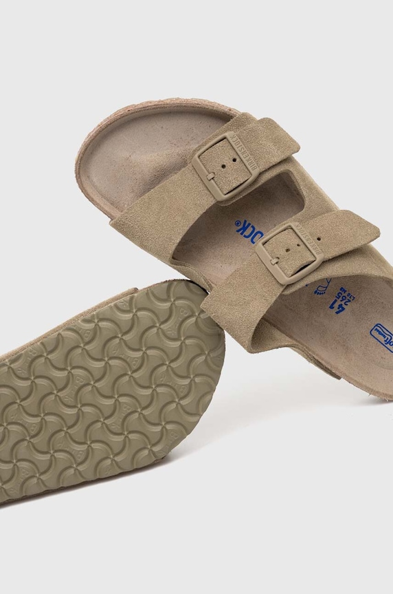 Semišové pantofle Birkenstock Arizona SFB 1019045 zelená