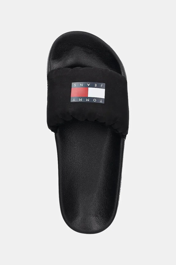 Tommy Jeans klapki TJW INTERESTING MAT POOL SLIDE czarny EN0EN02644