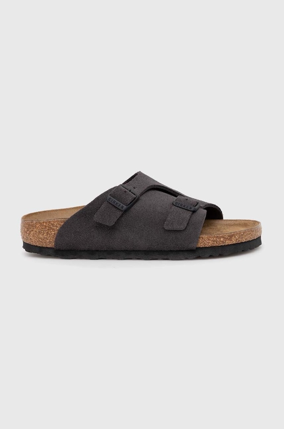 Birkenstock ciabatte slide in camoscio Zürich 1028547 grigio AW24
