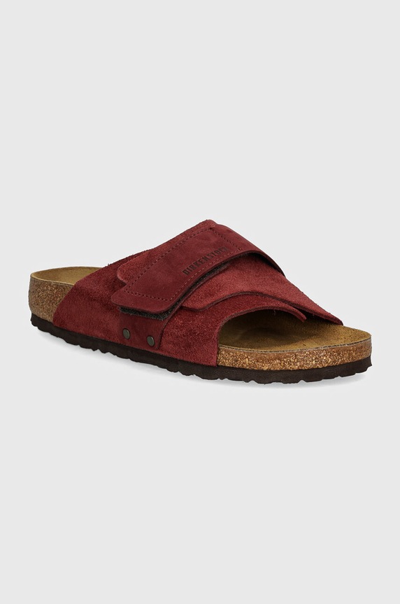 Birkenstock suede sliders Kyoto suede maroon 1028392