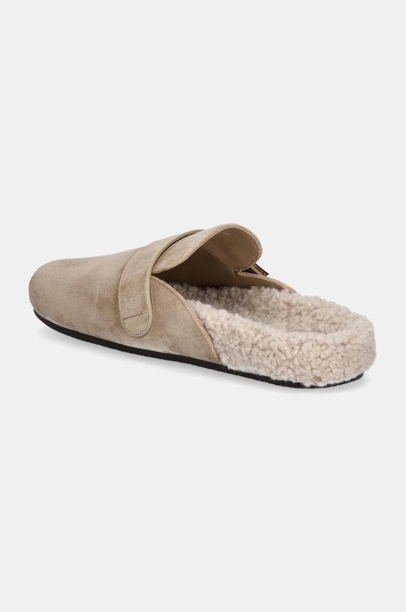 Obuv Semišové šľapky Tory Burch Mellow Shearling Mule 163612.250 béžová