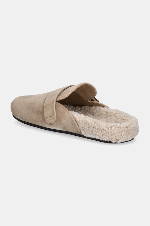 Obuv Semišové šľapky Tory Burch Mellow Shearling Mule 163612.250 béžová