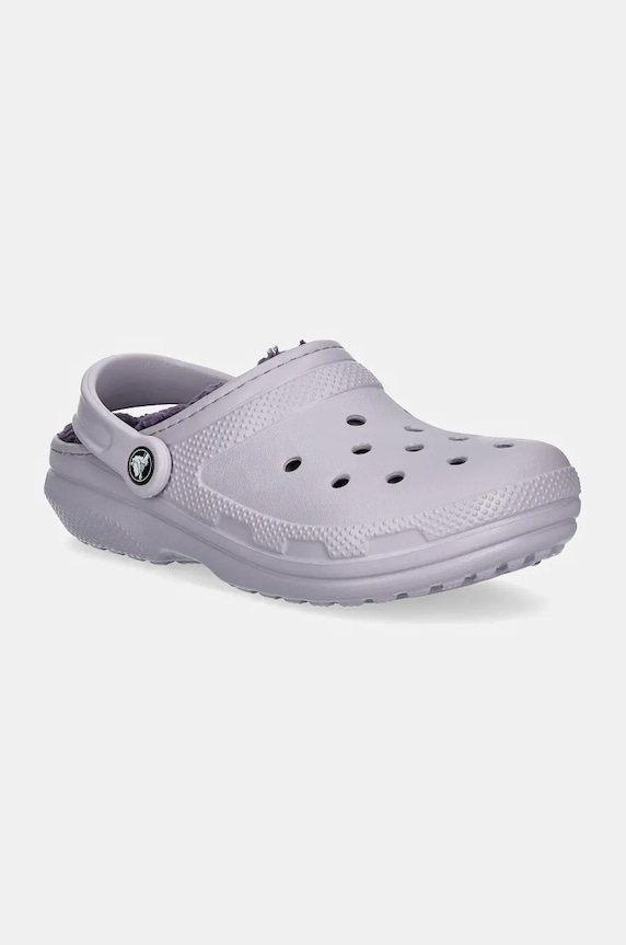 Crocs klapki Classic Lined Clog syntetyczny różowy 203591.5PU
