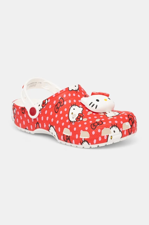 Šlapky Crocs Classic Hello Kitty Red Clog plochý červená 210575.90H